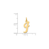 14k Yellow Gold Script Letter J Pendant Charm, Polished Uppercase Initial Jewelry for Women