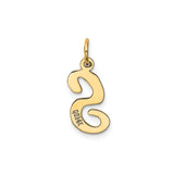 14k Yellow Gold S Initial Pendant Charm, Flat Script Letter Monogram Jewelry for Women or Unisex