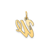 14k Yellow Gold Script We Pendant, Symbolic Letter Charm for Unity and Togetherness