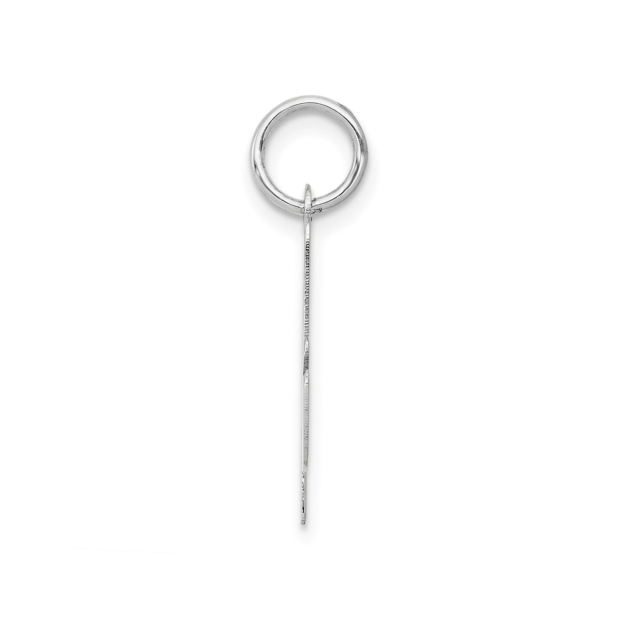 14k White Gold Script Letter A Pendant, Polished Uppercase Initial Charm for Women