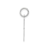 14k White Gold Script Letter A Pendant, Polished Uppercase Initial Charm for Women