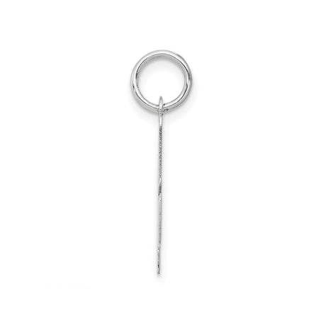 14k White Gold Script Letter A Pendant, Polished Uppercase Initial Charm for Women
