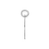 14k White Gold Script Initial B Pendant, Polished Uppercase Letter Charm for Women