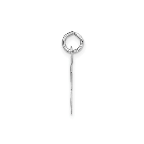14k White Gold Script Letter F Pendant, Polished Cursive Initial Charm for Women