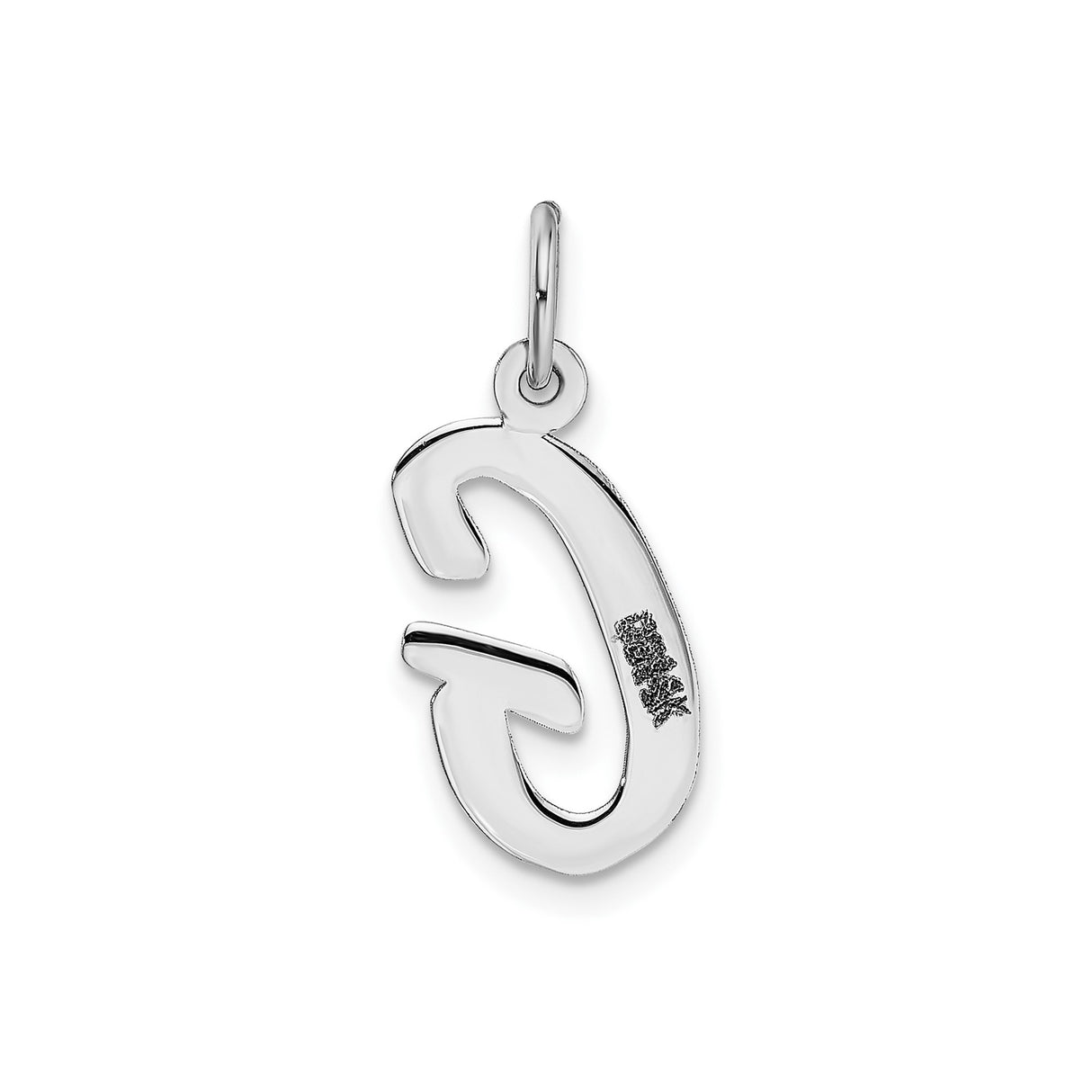 14k White Gold Script Letter G Pendant Charm, Uppercase Initial Jewelry for Women