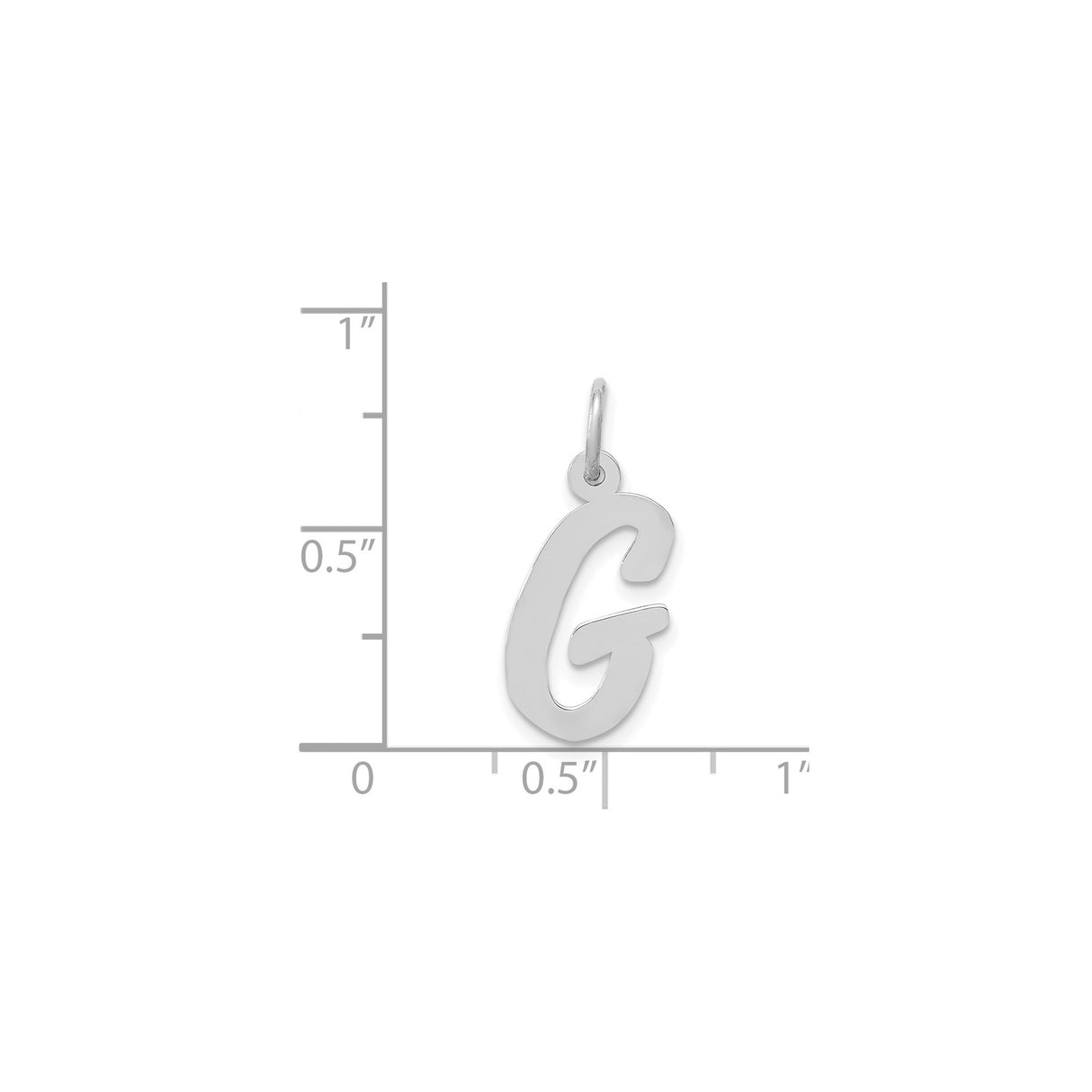 14k White Gold Script Letter G Pendant Charm, Uppercase Initial Jewelry for Women