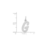 14k White Gold Script Letter G Pendant Charm, Uppercase Initial Jewelry for Women