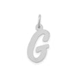 14k White Gold Script Letter G Pendant Charm, Uppercase Initial Jewelry for Women