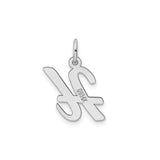 14k White Gold Initial H Pendant, Script Letter Charm, Cursive Monogram Jewelry for Women