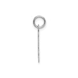 14k White Gold Initial J Pendant, Polished Block Letter Charm for Women or Unisex