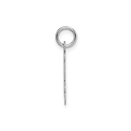 14k White Gold Initial J Pendant, Polished Block Letter Charm for Women or Unisex