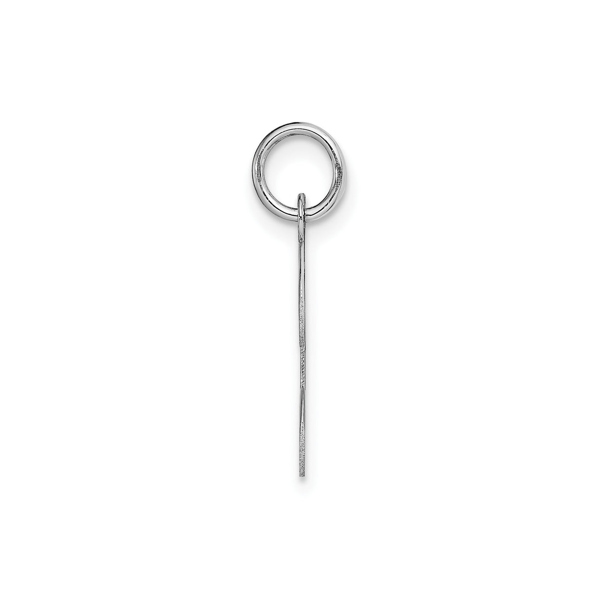 14k White Gold Initial J Pendant, Polished Script Letter Charm for Women