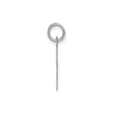 14k White Gold Initial J Pendant, Polished Script Letter Charm for Women