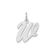 14k White Gold Script We Pendant Charm, Polished Unisex Initial Jewelry, Symbolic Unity Letter