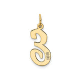 14k Yellow Gold Pendant, Script Lowercase Letter E Initial Charm, Polished Monogram Jewelry