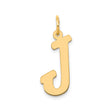 14k Yellow Gold Initial J Pendant Charm, Polished Block Letter, Modern Monogram Jewelry for Women or Unisex