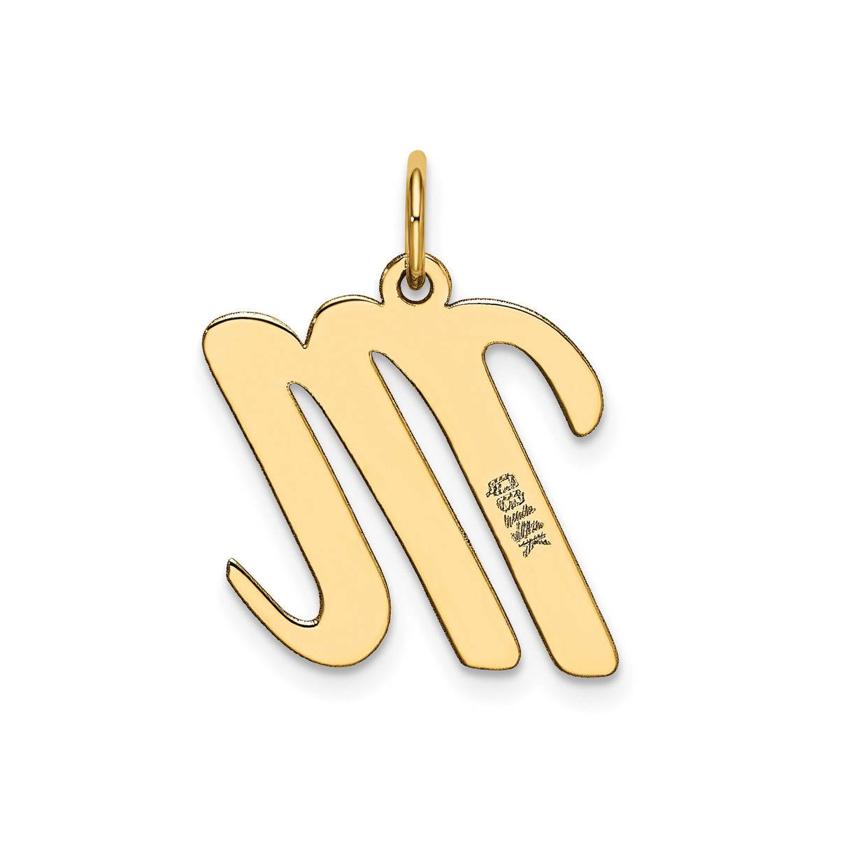 14k Yellow Gold Scorpio Zodiac Pendant with M Tail Symbol, Astrology Charm for Women or Unisex