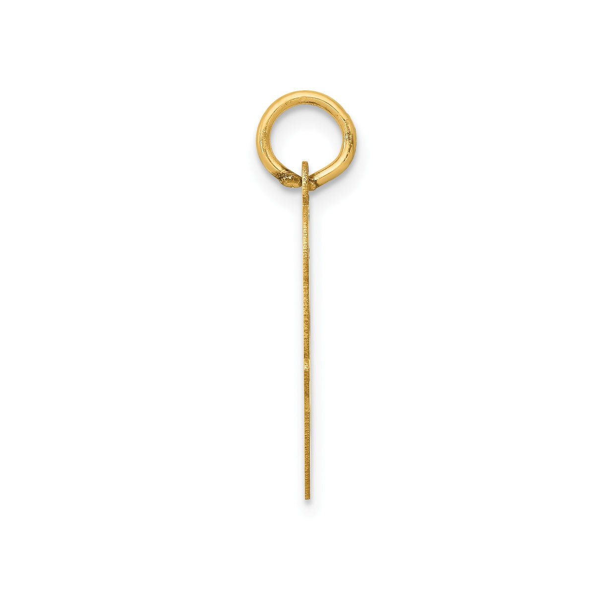 14k Yellow Gold Script Initial Pendant, Letter Q Charm in Cursive Font