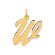 14k Yellow Gold Script We Pendant, Polished Cursive Design Symbolizing Unity and Love