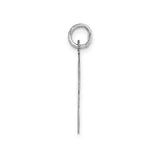 14k White Gold Script F Initial Pendant, Polished Uppercase Letter Charm for Women or Unisex Wear
