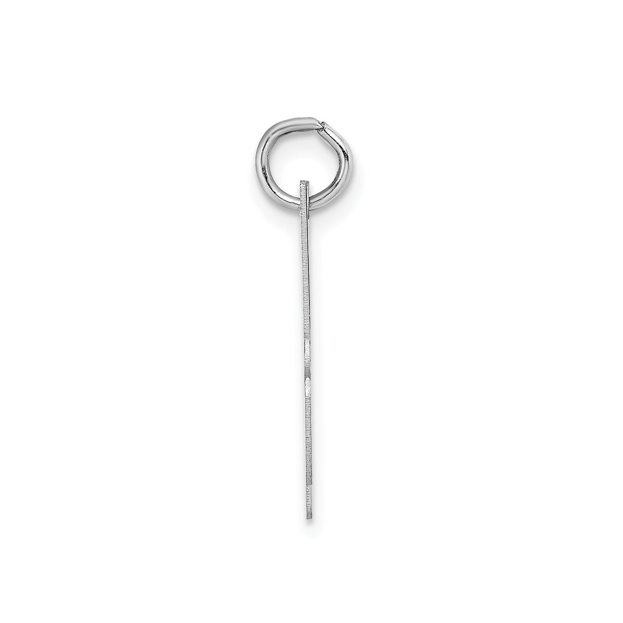 14k White Gold Script Letter H Pendant, Polished Initial Charm for Women