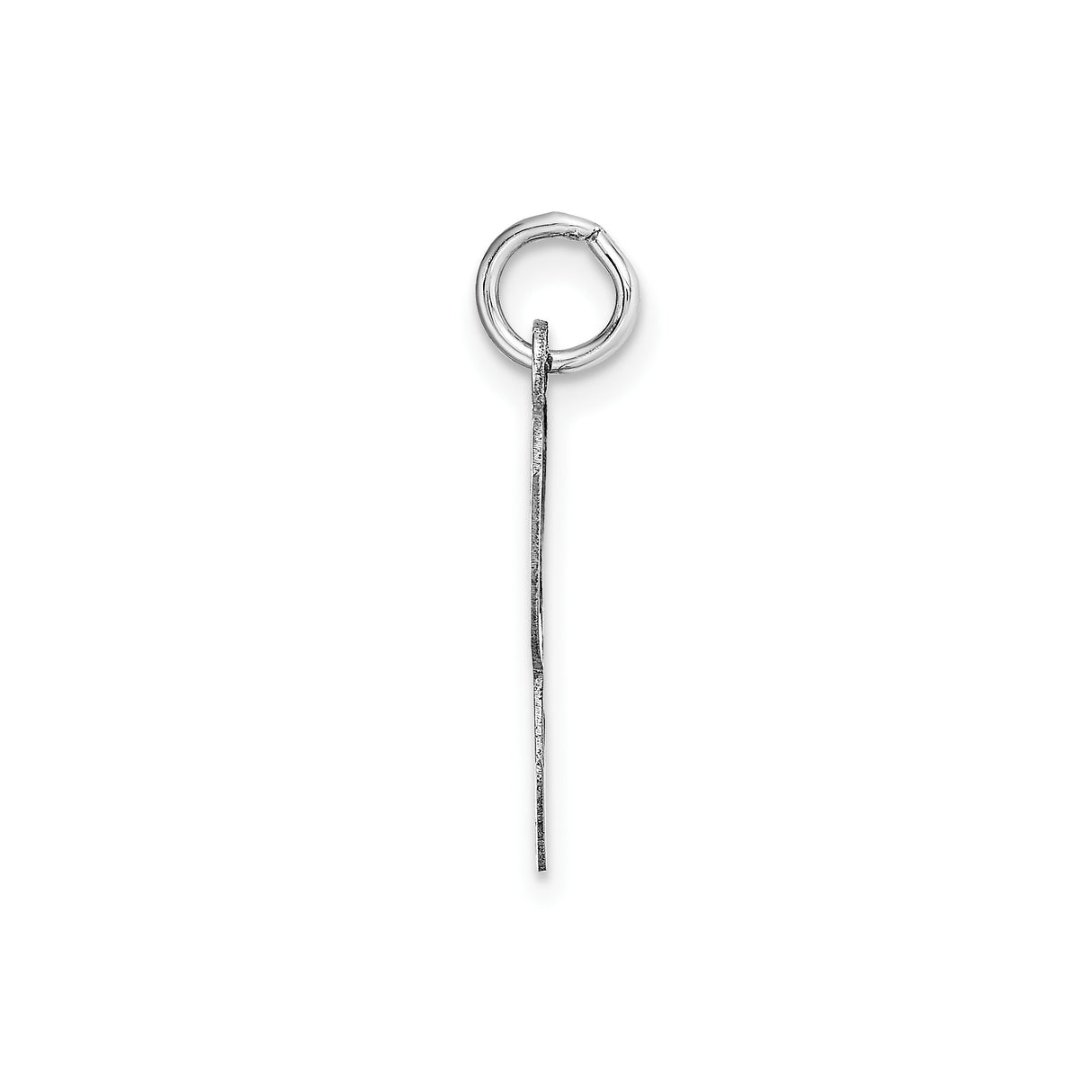 14k White Gold Script Letter K Pendant, Polished Uppercase Initial Charm for Women