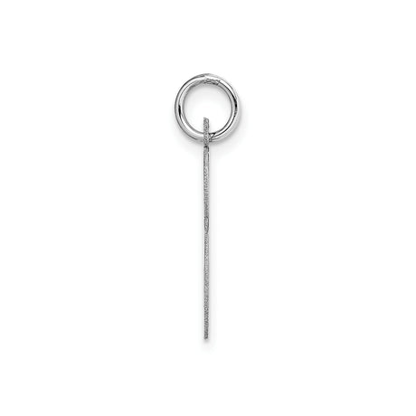 14k White Gold Script Initial S Pendant Charm, Polished Uppercase Letter Jewelry
