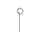 14k White Gold Script Uppercase J Initial Pendant, Polished Flat Letter Charm for Women