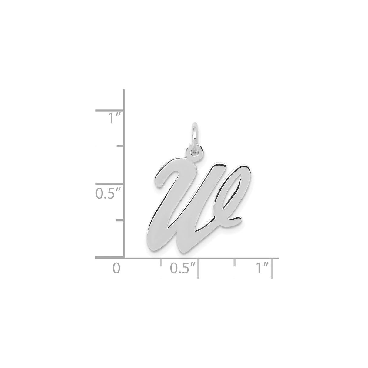 14k White Gold Script We Pendant, Cursive Letter Charm, Symbol of Unity and Togetherness