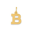 14k Yellow Gold Initial Pendant Charm, Block Letter B Monogram, Unisex Alphabet Jewelry