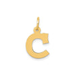 14k Yellow Gold Initial C Pendant, Block Style Bold Letter Charm for Women or Unisex Wear