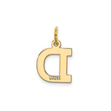 14k Yellow Gold Initial D Pendant Charm, Polished Block Letter Design, Minimalist Jewelry
