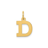 14k Yellow Gold Initial D Pendant Charm, Polished Block Letter Design, Minimalist Jewelry