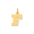 14k Yellow Gold Letter F Pendant Charm, Polished Block Initial Monogram Jewelry for Women and Unisex