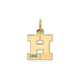 14k Yellow Gold Letter H Pendant Charm, High Polish Initial Jewelry for Women or Unisex Wear