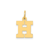 14k Yellow Gold Letter H Pendant Charm, High Polish Initial Jewelry for Women or Unisex Wear