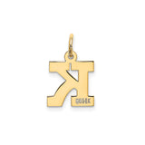 14k Yellow Gold Initial K Pendant, Bold Block Letter Charm with Polished Finish