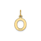 14k Yellow Gold Letter O Pendant Charm with Polished Finish and Open Design