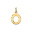 14k Yellow Gold Letter O Pendant Charm with Polished Finish and Open Design