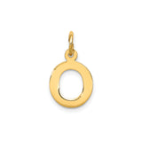 14k Yellow Gold Letter O Pendant Charm with Polished Finish and Open Design