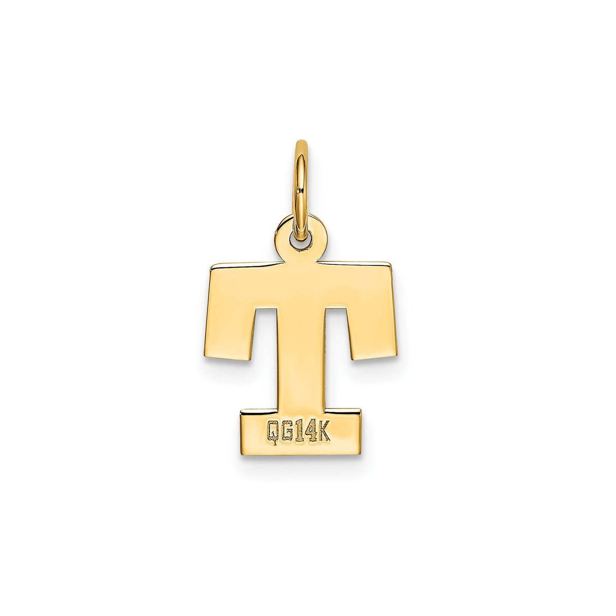 14k Yellow Gold Tau Cross Pendant, Polished Christian Charm Symbolizing Faith and Protection