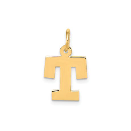 14k Yellow Gold Tau Cross Pendant, Polished Christian Charm Symbolizing Faith and Protection