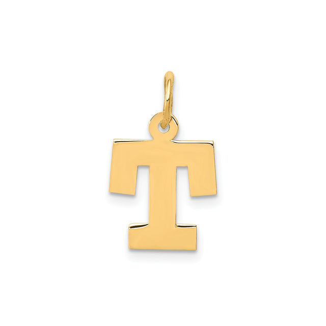 14k Yellow Gold Tau Cross Pendant, Polished Christian Charm Symbolizing Faith and Protection