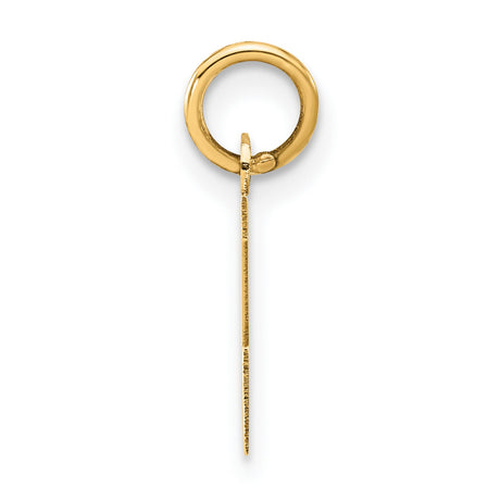 14k Yellow Gold Letter Z Pendant Charm, Polished Block Font Initial Jewelry for Women or Unisex Wear