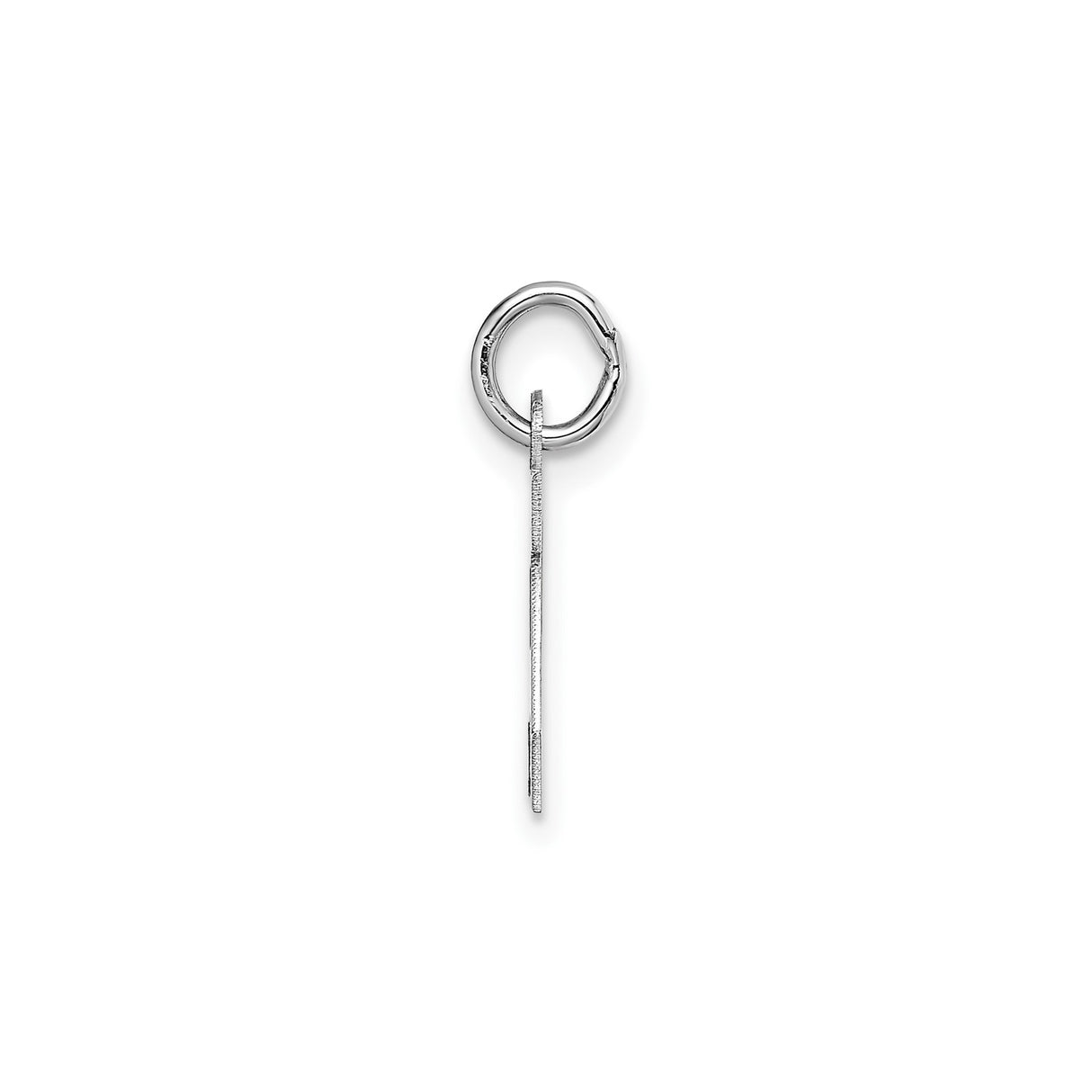 14k White Gold Initial A Pendant, Bold Block Letter Charm, Unisex Monogram Jewelry