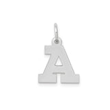 14k White Gold Initial A Pendant, Bold Block Letter Charm, Unisex Monogram Jewelry