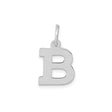 14k White Gold Initial B Pendant, Block Style Capital Letter Charm, Polished Monogram Jewelry
