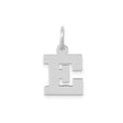 14k White Gold Letter E Pendant Charm, Bold Polished Initial, Unisex Custom Alphabet Jewelry