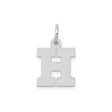 14k White Gold Initial Pendant Charm, Bold Block Letter H Design, Polished Finish