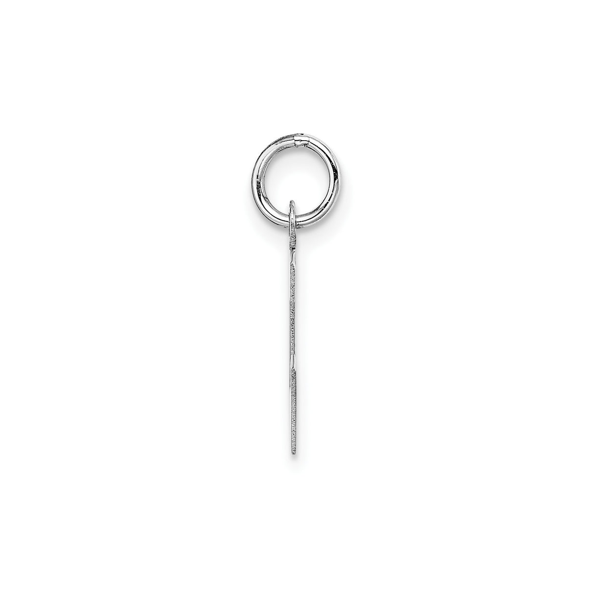 14k White Gold Initial L Pendant, Polished Block Letter Charm for Women or Unisex Wear